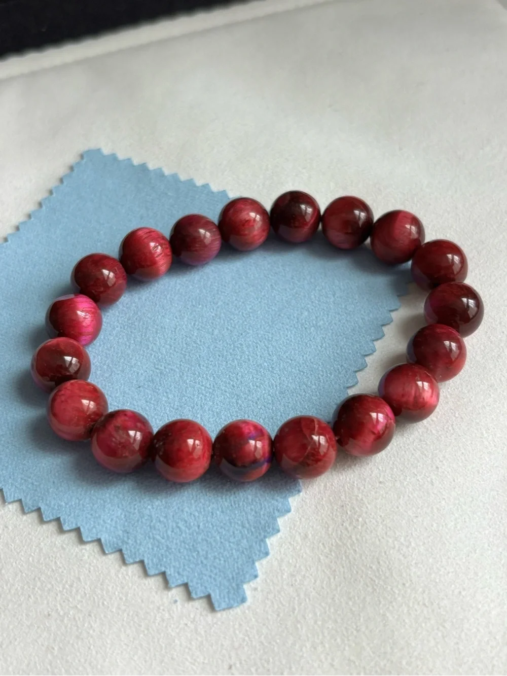 10mm Pink Tiger Eye Beaded Stretch Bracelet - Women Jewelry